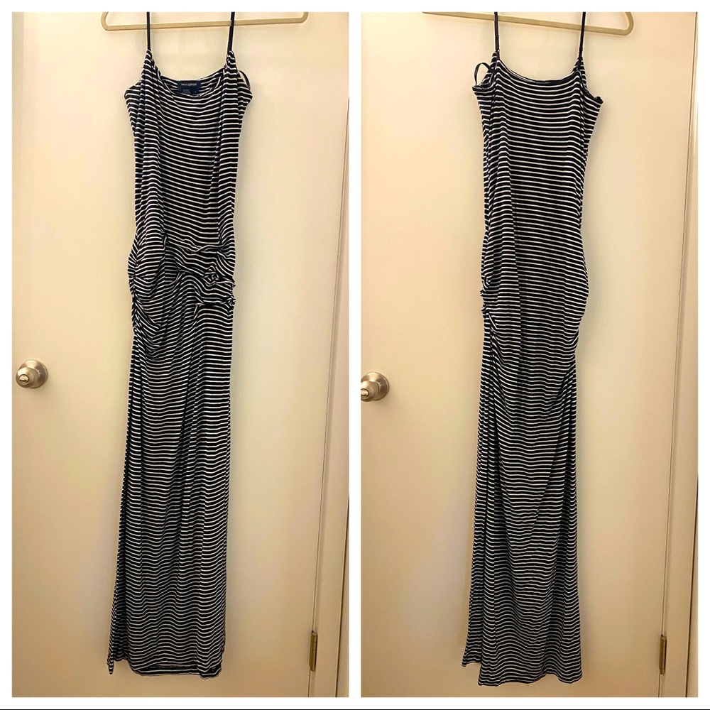 Striped maxi with ruching